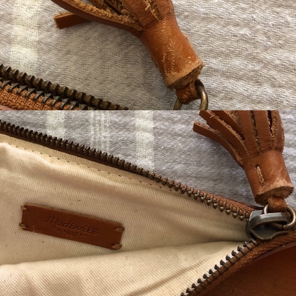 madewell leather simple pouch in desert stripe - Picture 6 of 8